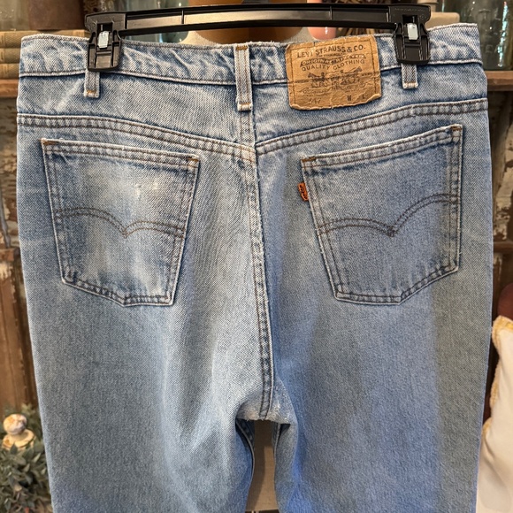 VINTAGE 517 LEVI'S ORANGE TAB JEANS | 80'S | DISTRESSING | 33X31 - Picture 5 of 14